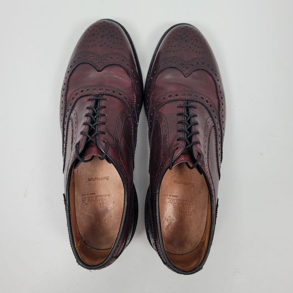 Allen Edmonds Barrington Burgundy Leather Men\'s Oxford Shoes US Size 8.5E